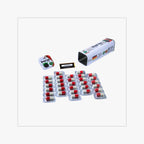 عبوة براند كاب بلس المعدنية الألمانية مع شرائط الكبسولات الحمراء والبيضاء