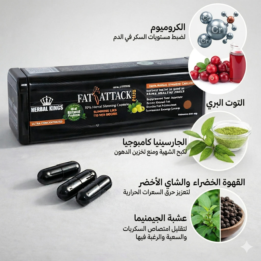 مكونات فات اتاك بلس للتخسيس – تركيبة طبيعية من الأعشاب لدعم حرق الدهون