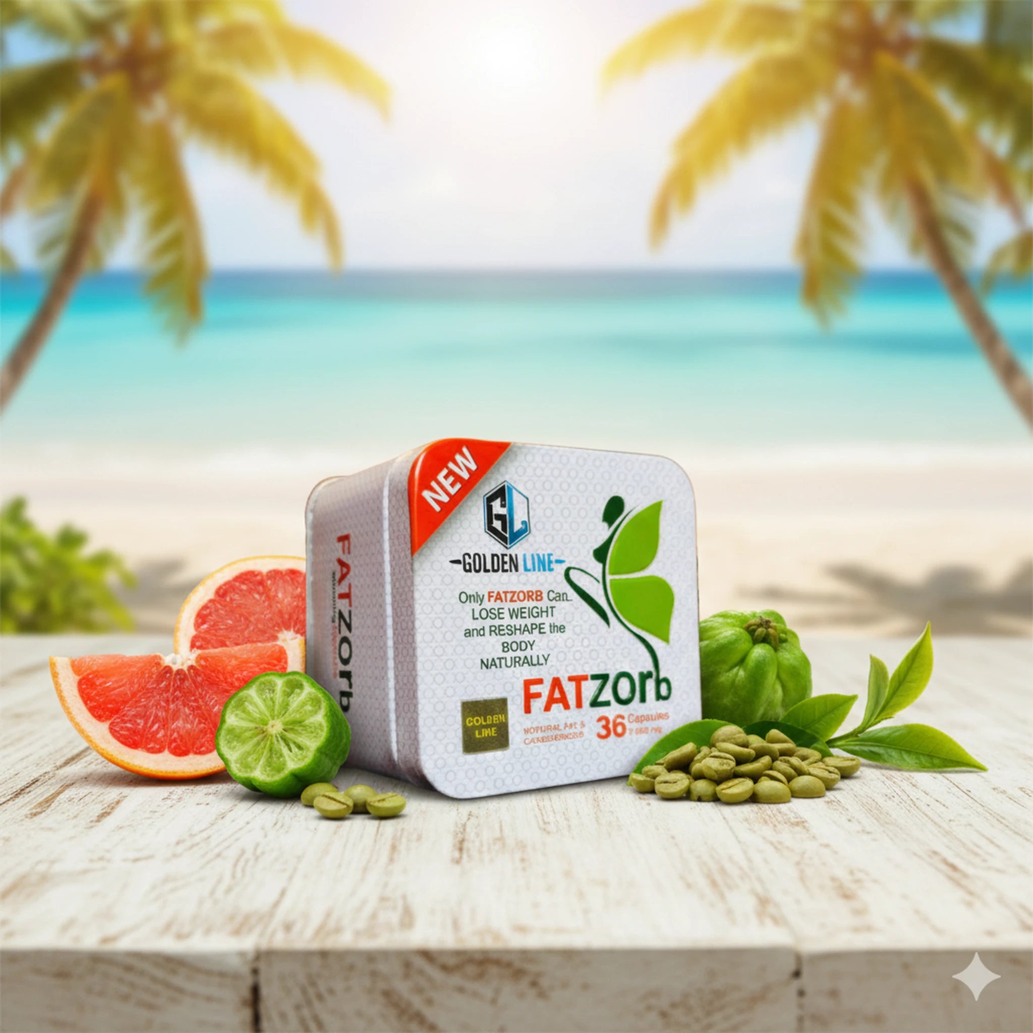 المكونات العشبية الطبيعية في فات زورب مثل الجارسينيا والشاي الأسود والألوفيرا