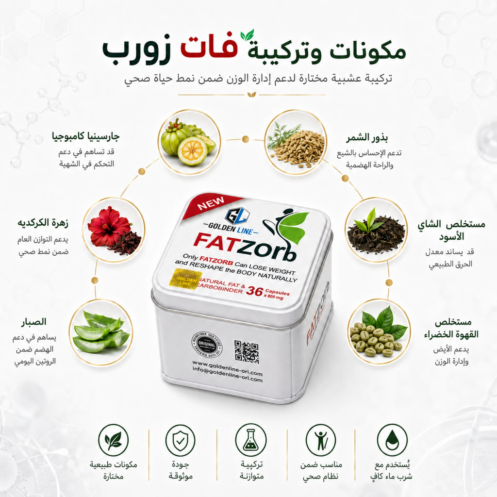 مكونات فات زورب للتخسيس لدعم الشبع والتمثيل الغذائي وإدارة الوزن