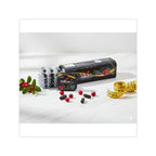 كبسولات فيتارم بلاك بلس السوداء مع شريط قياس وخلاصة التوت البري لنحت القوام