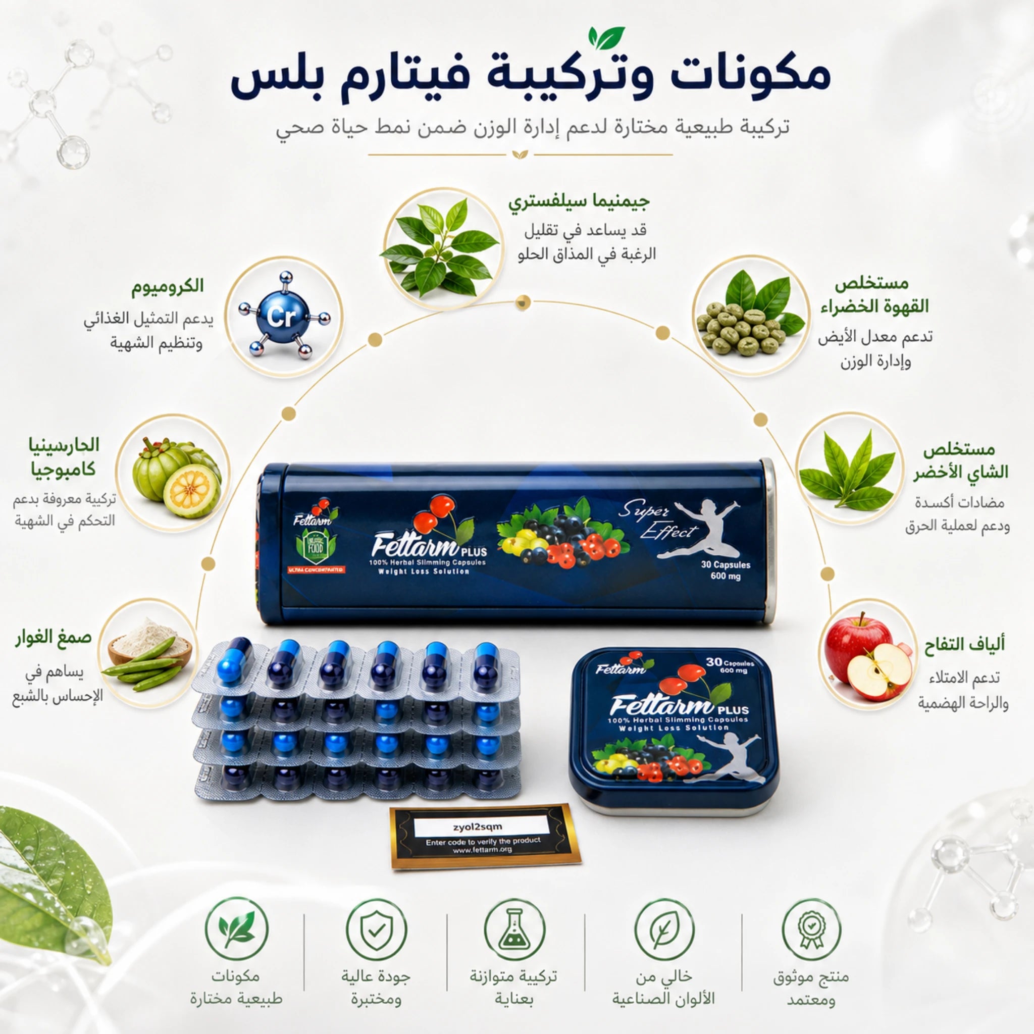 مكونات فيتارم بلو بلس للتخسيس وتركيبة المكمل الغذائي لدعم الحرق والشبع وإدارة الوزن