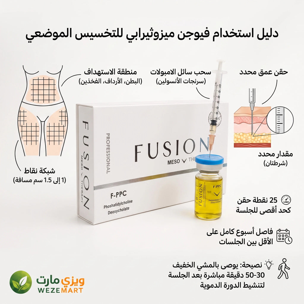طريقه استخدام حقن فيوجن ميزوثيرابي للتخسيس الموضعيه