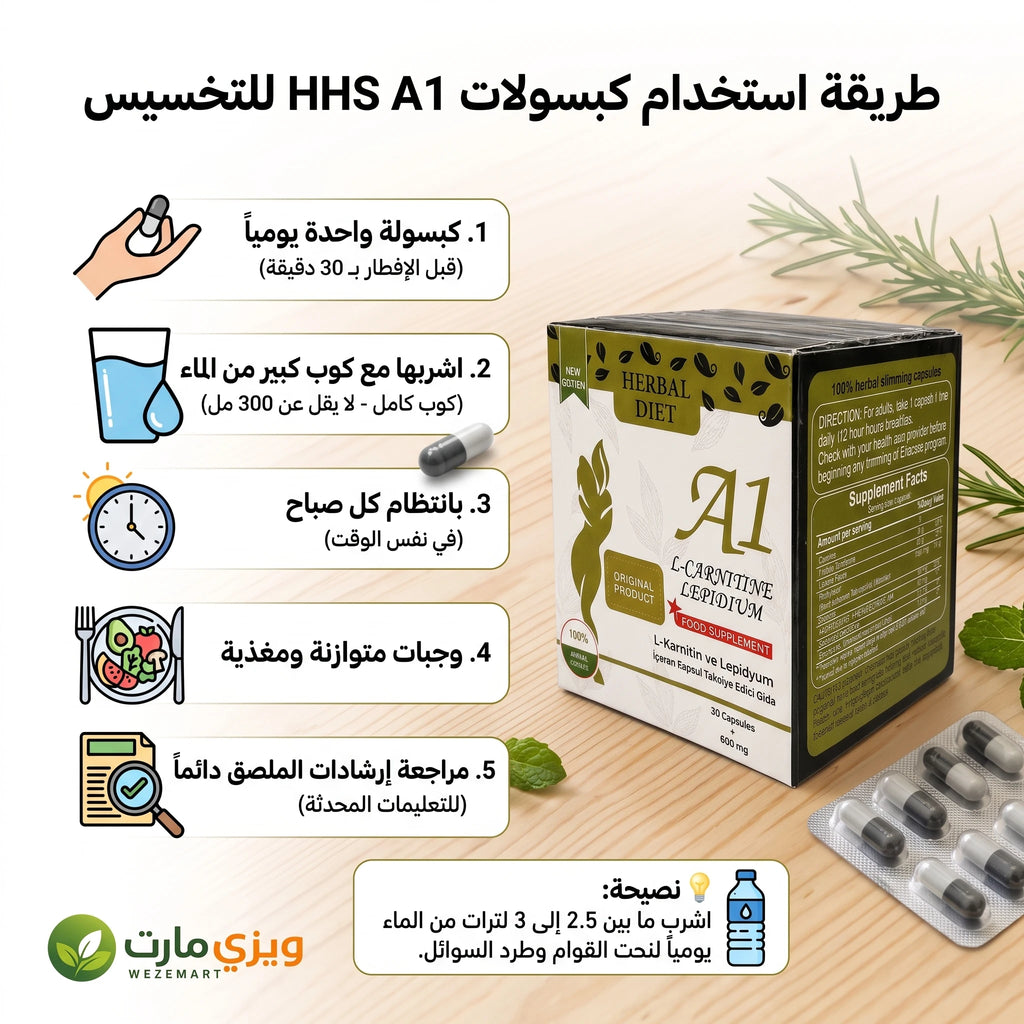طريقة استخدام حبوب اتش اتش اس مرة يوميًا قبل وجبة الإفطار