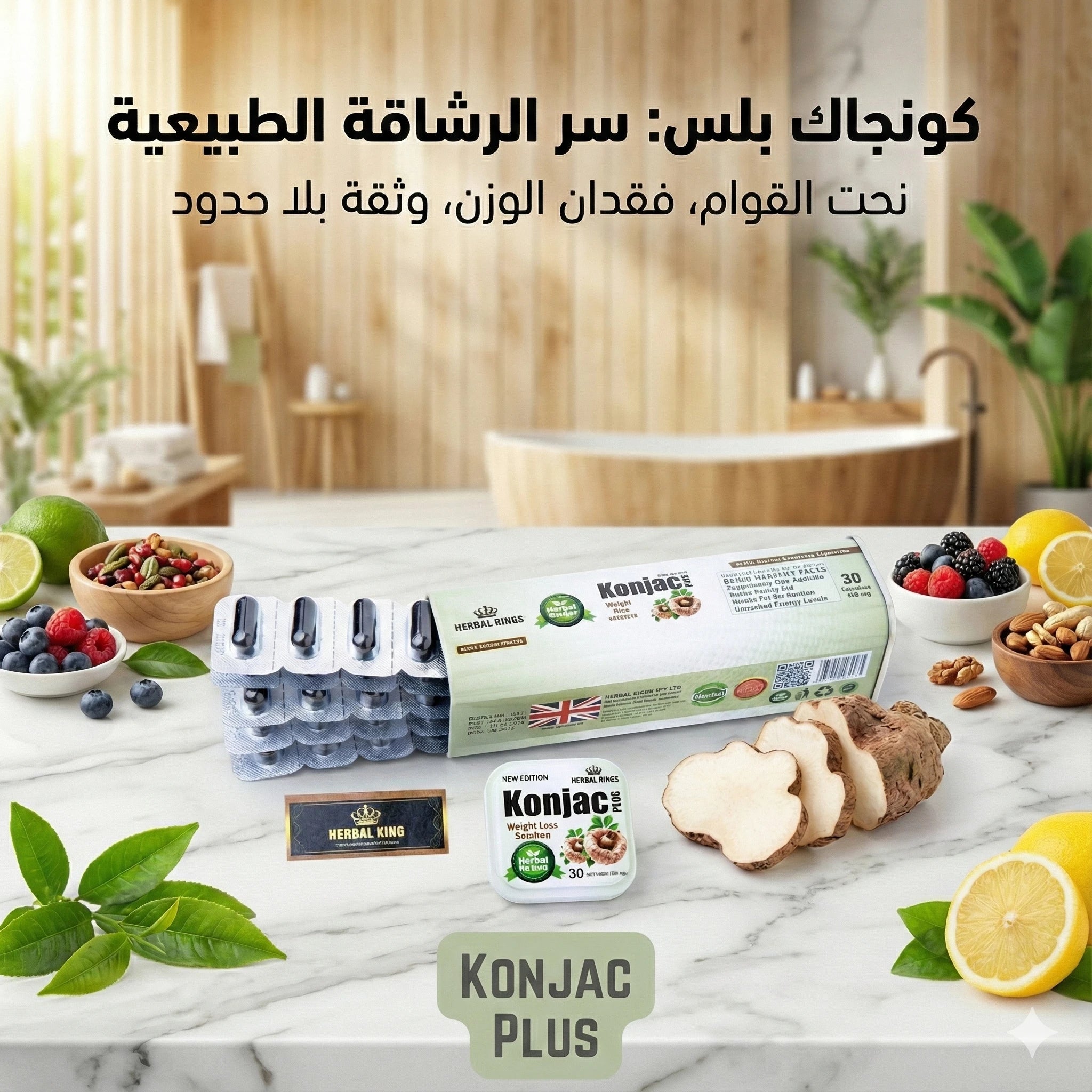 كبسولات كونجاك بلس للتخسيس مع جذور الكونجاك الطبيعية والمكونات الفعالة