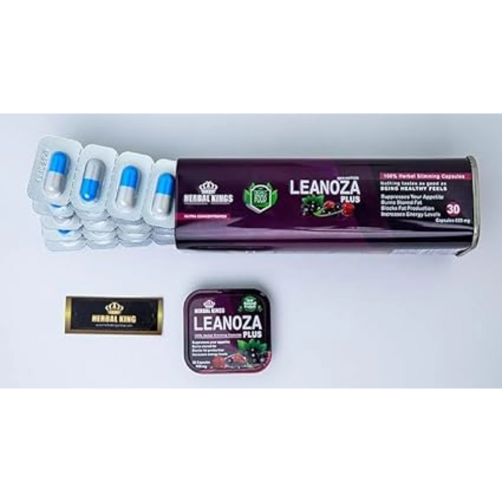 كبسولات لينوزا بلس الزرقاء والبيضاء مع العبوة الأصلية وكارت الضمان