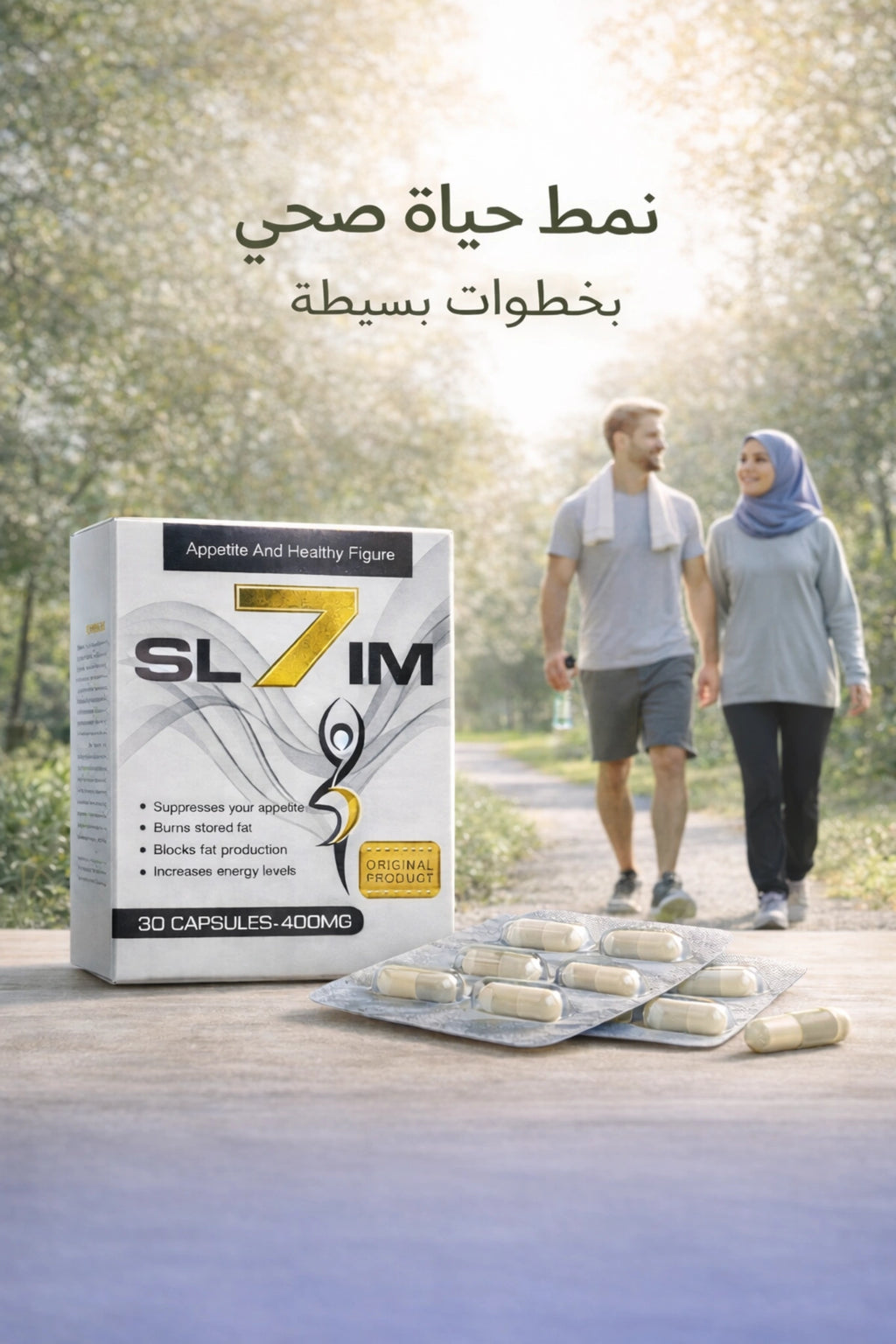 سفن سليم مكمل غذائي لدعم فقدان الوزن ونمط حياة صحي 30 كبسوله