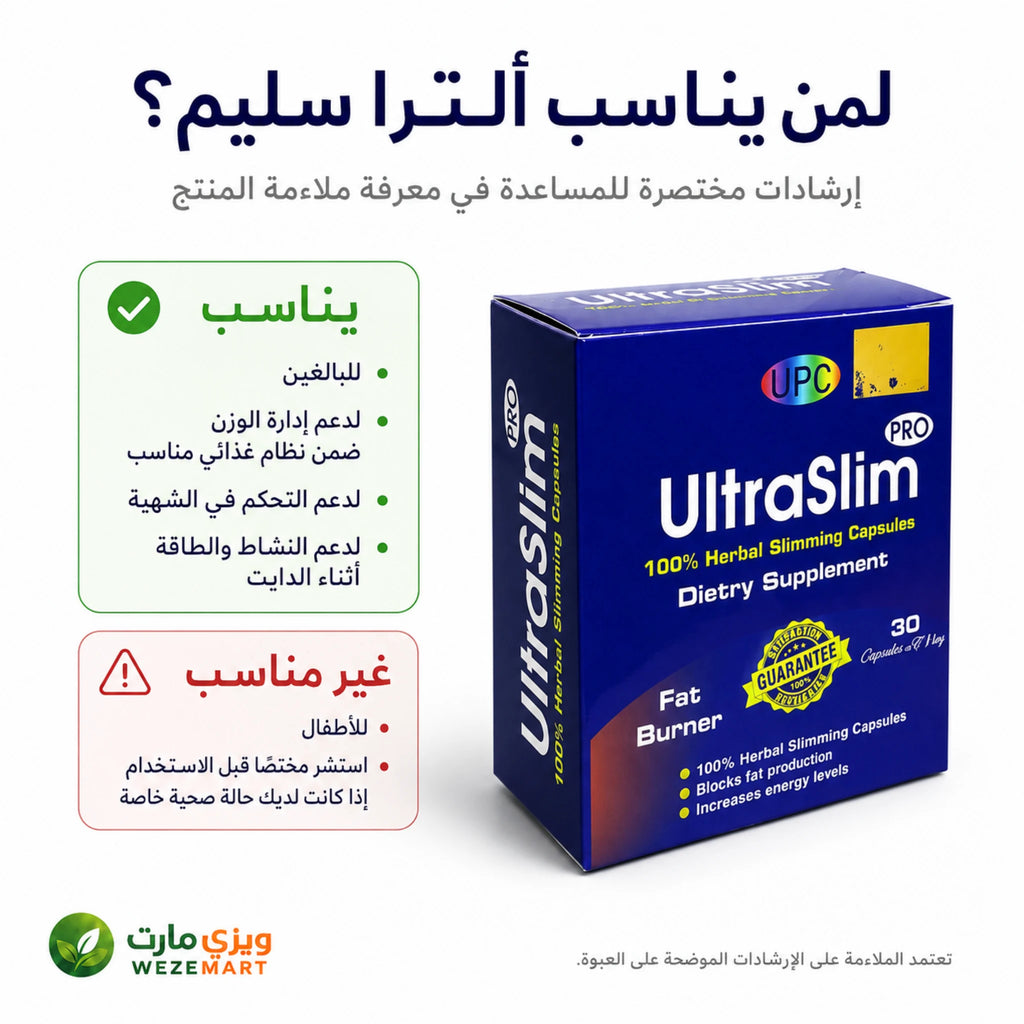 الفئات المناسبة وتحذيرات استخدام كبسولات الترا سليم برو لإدارة الوزن