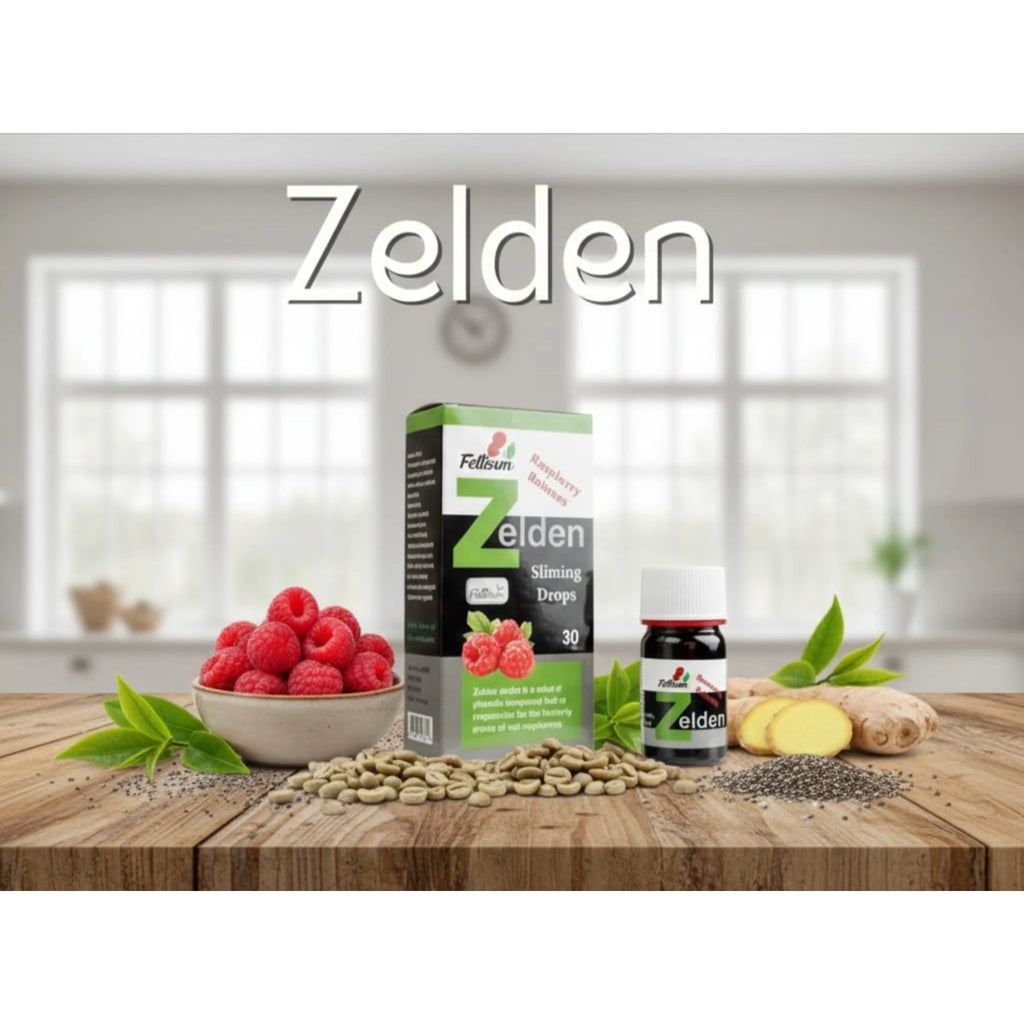 عبوة نقط زيلدن للتخسيس تحتوي على مستخلص راسبيري كيتون لدعم الحرق وتقليل الشهية